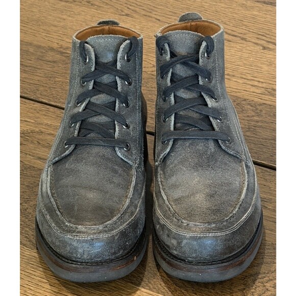Frye Field Lace Up Oiled Leather Chukka Boots Men’s Sz 10 Ash Gray Moc Toe Lined main image 10